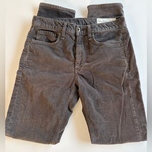 rag & bone Men's charcoal grey Corduroy Pants